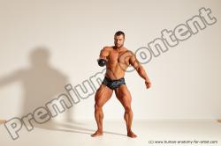 Underwear Gymnastic poses Man White Standing poses - ALL Muscular Short Brown Standing poses - simple Dynamic poses Academic